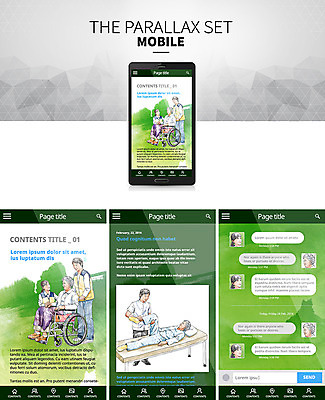 PSD 템플릿 여자 노년 남자 웹템플릿 모바일 사람 여러명 치료 웹 의사 휠체어 모바일템플릿 모바일웹 시차스크롤 반응형 패럴렉스 이미지템플릿 다수 인터넷 의학 성인 의료진 파일형식