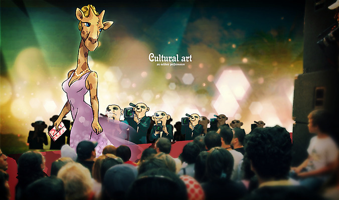 PSD 서양인 편집 편집이미지 문화 예술 포토일러 의인화 사람 여러명 야외 기자 배우 군중 야간 기린 합성 레드카펫 소통 미어캣 평등 이미지편집 자연요소 외국인 직업 다수 컨셉 포유류 연예인 파일형식