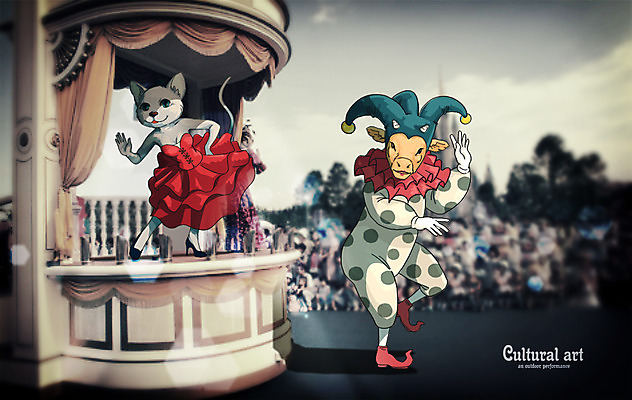 주간 PSD 편집 편집이미지 문화 예술 포토일러 의인화 여러명 야외 고양이 공연 소 피에로 군중 합성 소통 길거리공연 반려 삐에로복장 삐에로분장 평등 이미지편집 자연요소 다수 컨셉 포유류 사람 이벤트 반려동물 파일형식