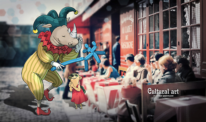 주간 PSD 편집 편집이미지 문화 예술 탁자 포토일러 거리 의인화 여러명 야외 광대 군중 합성 풍선 코뿔소 소통 길거리공연 길거리예술가 미어캣 야외테라스 평등 풍선아트 이미지편집 자연요소 가구 다수 컨셉 포유류 사람 공연 발코니 그림 예술가 파일형식