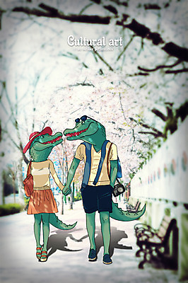 주간 PSD 편집 편집이미지 커플 문화 예술 데이트 포토일러 거리 의인화 사람없음 야외 손잡기 봄 벚꽃 합성 악어 소통 평등 이미지편집 자연요소 계절 꽃 컨셉 관계 파충류 모션 파일형식