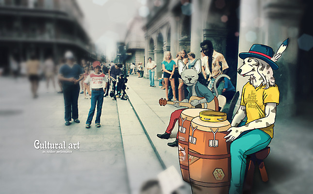 주간 PSD 편집 편집이미지 문화 예술 악기 연주 포토일러 거리 의인화 사람 여러명 야외 고양이 기타 강아지 군중 합성 드럼 탬버린 소통 길거리공연 길거리예술가 반려 평등 이미지편집 자연요소 음악 다수 컨셉 포유류 현악기 타악기 반려동물 공연 개 예술가 파일형식