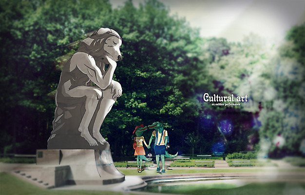 주간 PSD 나무 편집 편집이미지 커플 공원 문화 예술 데이트 포토일러 의인화 사람없음 야외 동상 조각상 합성 악어 소통 평등 이미지편집 자연요소 식물 공공시설 컨셉 관계 파충류 조형물 기념물 파일형식