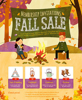 PSD 템플릿 여자 남자 여행 웹템플릿 이벤트페이지 텐트 사람 이벤트 성인 두명 세일 캠핑 가을 모닥불 불쏘시개 이미지템플릿 계절 불 레저 캠핑도구 페이지 파일형식