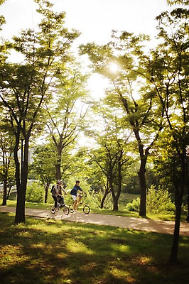 포토 JPG 주간 전신 여자 남자 20대 성인 야외 두명 한국인 승차 출근 퇴근 사이클링 라이딩 미니벨로 자전거도로 탄천 성인만 국내포토 자연요소 모션 사람 동양인 청년 강 자전거 육상스포츠 출퇴근 전용도로 파일형식