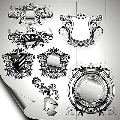 EPS 해외이미지 모양 디자인 꽃무늬 곡선 일러스트 왕관 미술 장식 세트 라벨 검은색 흰색 화려 중세 모서리 은색 헬멧 심볼 복고 방패 해외202004 해외일러스트 꽃 선 컬러 컨셉 무늬 문화예술 프레임 역사 보호장비 파일형식 벡터 이미지허브