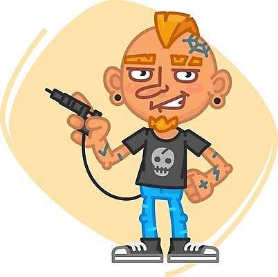 EPS 해외이미지 직업 캐릭터 디자인 남자 셔츠 일러스트 수염 미술 미소 사람 그래픽 유행 귀걸이 기계 청바지 발표 괴짜 시원함 만화 문신 가득함 그림 클립 예술가 주인 빨간머리 마스코트 해골모형 해외202004 해외일러스트 일러캐릭터 헤어스타일 컨셉 상의 장신구 바지 문화예술 표정 모형 파일형식 벡터 옷 하의 이미지허브