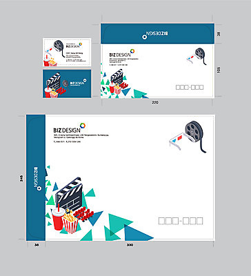 템플릿 명함 서류봉투 편지봉투 사람없음 세트 클래퍼보드 영화관 필름 콜라 팝콘 패키지 봉투템플릿 우편봉투 비즈디자인 이미지템플릿 AI파일 봉투 편지 극장 우편물 탄산음료 파일형식 벡터