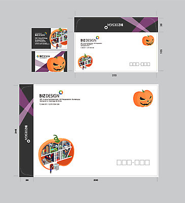 템플릿 명함 호박 서류봉투 편지봉투 사람없음 세트 할로윈 패키지 봉투템플릿 우편봉투 잭오랜턴 비즈디자인 이미지템플릿 AI파일 채소 봉투 편지 우편물 파일형식 벡터