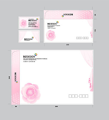 템플릿 꽃 분홍색 명함 서류봉투 편지봉투 사람없음 세트 패키지 봉투템플릿 우편봉투 비즈디자인 이미지템플릿 AI파일 식물 컬러 봉투 편지 우편물 파일형식 벡터