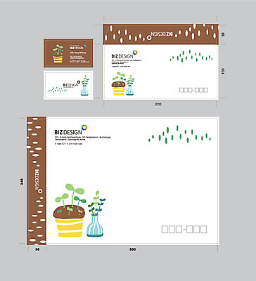 템플릿 화분 명함 서류봉투 편지봉투 사람없음 세트 새싹 패키지 봉투템플릿 우편봉투 비즈디자인 이미지템플릿 AI파일 식물 봉투 편지 우편물 파일형식 벡터
