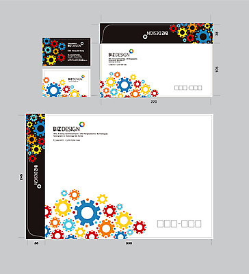 템플릿 문양 무늬 명함 서류봉투 편지봉투 사람없음 세트 컬러풀 원형 톱니바퀴 패키지 봉투템플릿 우편봉투 비즈디자인 이미지템플릿 AI파일 도형 컬러 봉투 편지 우편물 파일형식 벡터
