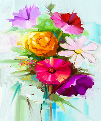 JPG 해외이미지 꽃 일러스트 사람없음 그림 손그림 유화 해외202004 해외일러스트 식물 미술 파일형식 이미지허브