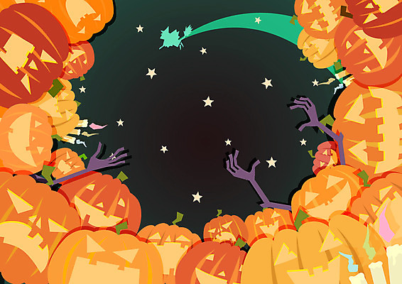 별 백그라운드 일러스트 촛불 호박 사람없음 할로윈 분위기 위험 무서움 마녀 잭오랜턴 국내일러스트 AI파일 자연요소 감정 컨셉 채소 초 파일형식 벡터