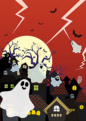 나무 백그라운드 일러스트 주택 사람없음 할로윈 달 분위기 유령 위험 번개 무서움 박쥐 국내일러스트 AI파일 자연요소 식물 감정 컨셉 포유류 날씨 건물 파일형식 벡터