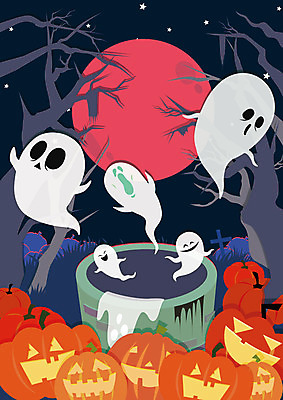 나무 별 백그라운드 일러스트 호박 사람없음 할로윈 달 분위기 유령 위험 무서움 우물 잭오랜턴 국내일러스트 AI파일 자연요소 식물 감정 컨셉 채소 파일형식 벡터