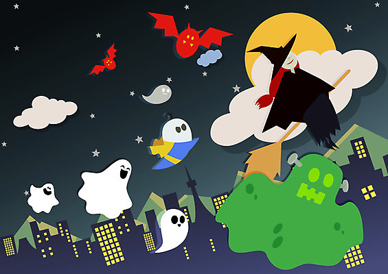 구름 별 백그라운드 일러스트 산 빌딩 사람없음 할로윈 달 분위기 유령 위험 무서움 빗자루 마녀 박쥐 몬스터 국내일러스트 AI파일 자연요소 감정 컨셉 포유류 건물 청소도구 파일형식 벡터