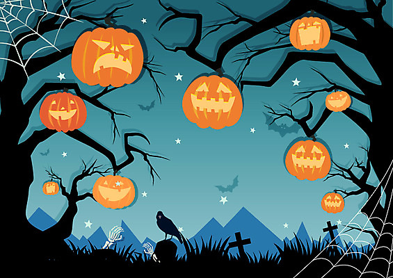 나무 별 백그라운드 일러스트 촛불 호박 산 그림자 사람없음 할로윈 무덤 분위기 유령 위험 무서움 거미줄 마녀 박쥐 까마귀 몬스터 잭오랜턴 국내일러스트 AI파일 자연요소 식물 감정 컨셉 채소 초 포유류 조류 파일형식 벡터