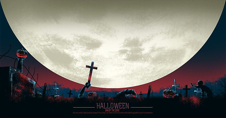 PSD 나무 포스터 십자가 일러스트 사람없음 할로윈 달 무덤 분위기 위험 무서움 공포 시체 잭오랜턴 호러 좀비 국내일러스트 자연요소 식물 감정 컨셉 파일형식
