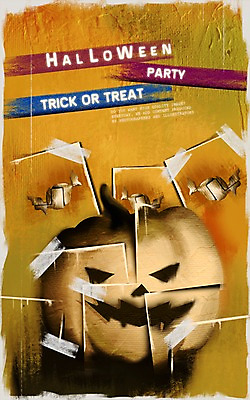 PSD 포스터 일러스트 사탕 사람없음 할로윈 분위기 위험 무서움 공포 잭오랜턴 호러 국내일러스트 감정 컨셉 디저트 파일형식