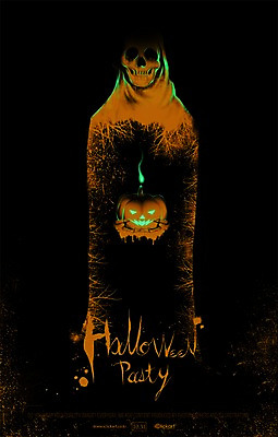 PSD 포스터 일러스트 사람없음 할로윈 분위기 위험 무서움 공포 잭오랜턴 저승사자 호러 국내일러스트 감정 컨셉 파일형식