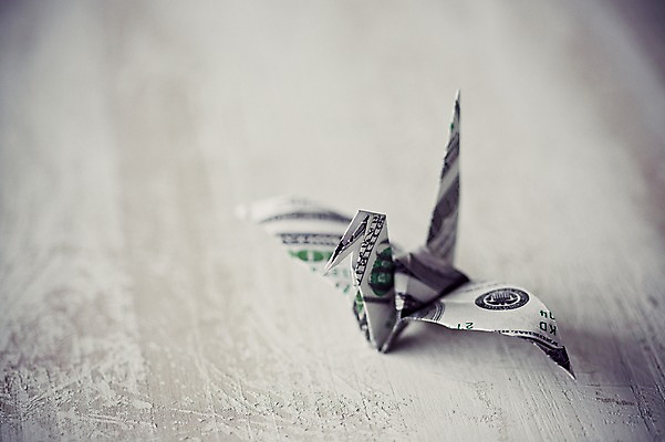 포토 JPG 스튜디오촬영 한마리 백그라운드 비즈니스 실내 취미 사람없음 경제 달러 꿈 학 종이접기 소원 색종이 종이학 접기 국내포토 1 종이 돈 모션 조류 내부 파일형식