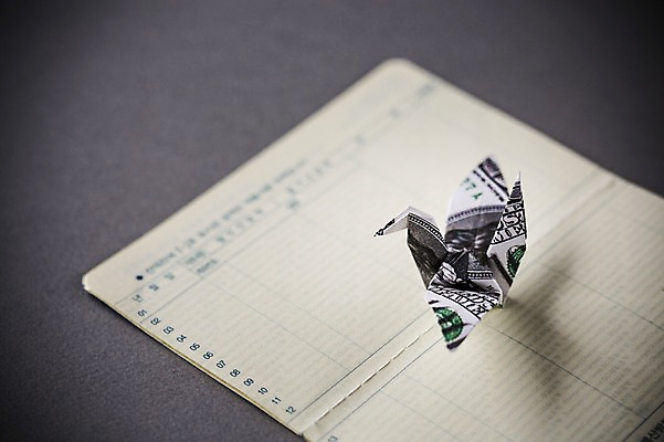 포토 JPG 스튜디오촬영 한마리 백그라운드 비즈니스 실내 취미 사람없음 경제 달러 꿈 학 통장 종이접기 소원 색종이 종이학 접기 국내포토 1 종이 돈 모션 조류 내부 금융 파일형식