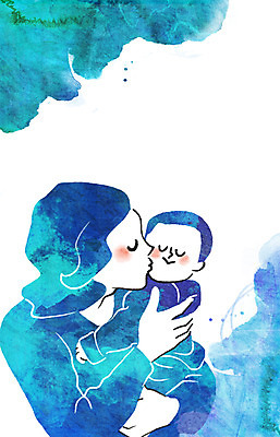 PSD 여자 남자 행복 어린이 일러스트 가족 안기 엄마 키스 사랑 사람 성인 두명 다정 하트 아기 국내일러스트 모양 감정 컨셉 관계 모션 애정표현 파일형식