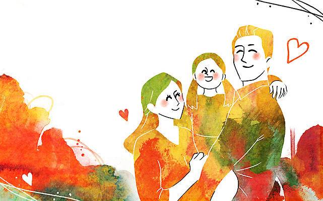 PSD 여자 남자 행복 어린이 일러스트 가족 안기 엄마 사랑 사람 성인 세명 화목 다정 하트 국내일러스트 모양 감정 컨셉 관계 모션 파일형식