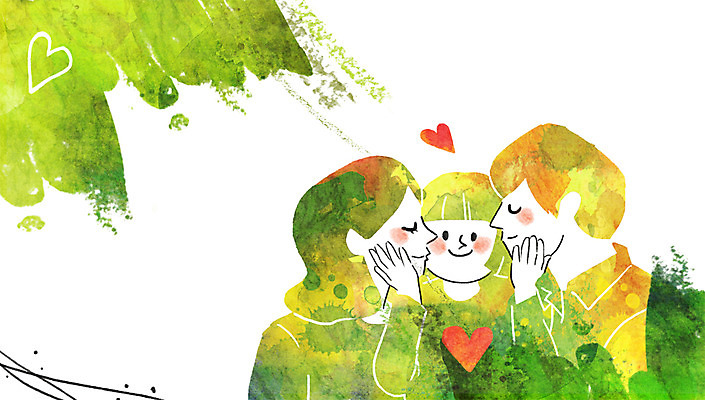 PSD 여자 남자 행복 어린이 일러스트 가족 엄마 키스 사랑 사람 성인 세명 화목 다정 임산부 임신 하트 국내일러스트 모양 감정 컨셉 관계 애정표현 파일형식