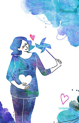 PSD 여자 일러스트 가족 엄마 사랑 한명 사람 성인 임산부 임신 하트 보호 바람개비 국내일러스트 모양 1 감정 컨셉 관계 파일형식