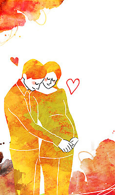 PSD 부부 여자 남자 행복 일러스트 엄마 사랑 사람 성인 두명 다정 임산부 임신 하트 국내일러스트 모양 커플 감정 컨셉 가족 파일형식