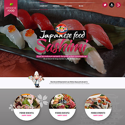PSD 템플릿 남자 음식 웹템플릿 이벤트페이지 한명 이벤트 성인 요리사 초밥 회 일본음식 이미지템플릿 직업 1 사람 페이지 파일형식