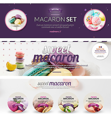 PSD 템플릿 음식 빵 웹템플릿 사람없음 달콤 마카롱 웹배너 이미지템플릿 배너 디저트 맛 파일형식