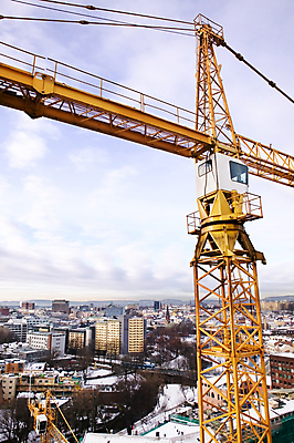 포토 JPG 해외이미지 응시 파노라마 노르웨이 사람없음 건물 노란색 도시 업무 작업 기중기 리프트 타운 오슬로 해외202004 해외포토 건축물 시선 유럽 컬러 촬영기법 중장비 파일형식 이미지허브