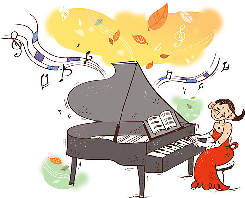 여자 문화 예술 악기 음악 낙엽 연주 음표 일러스트 문화예술 한명 사람 성인 가을 자신감 건반 피아노 열정 피아니스트 국내일러스트 AI파일 1 기호 계절 감정 잎 연주자 건반악기 파일형식 벡터