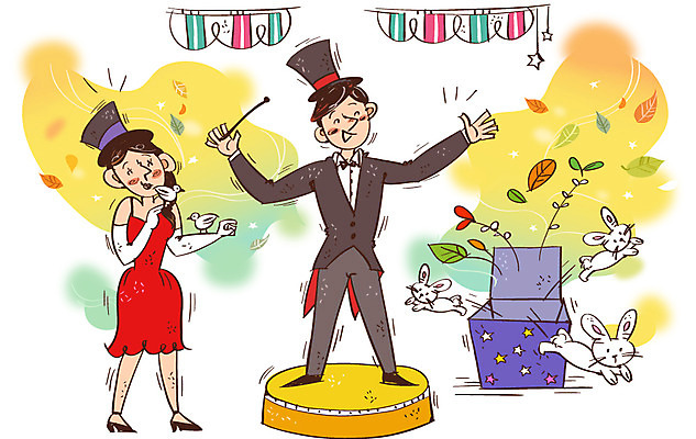 여자 남자 문화 예술 낙엽 일러스트 조류 문화예술 사람 성인 두명 상자 마술 마술사 가을 토끼 자신감 마술봉 열정 마술사모자 마술쇼 국내일러스트 AI파일 동물 모자_잡화 계절 감정 잎 포유류 반려동물 마술도구 파일형식 벡터