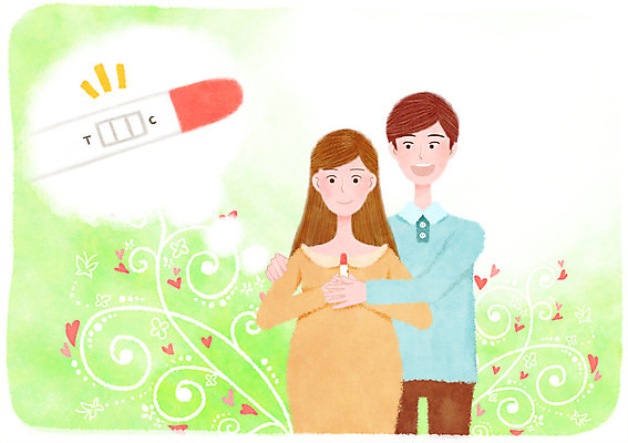 PSD 부부 여자 남자 일러스트 포옹 성인 두명 임산부 임신 임신테스트기 국내일러스트 커플 안기 사람 의료용품 파일형식