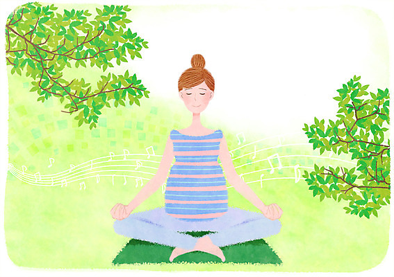 PSD 나무 여자 일러스트 요가 한명 성인 임산부 임신 매트 명상 임산부요가 차분 국내일러스트 식물 1 웰빙 컨셉 사람 파일형식