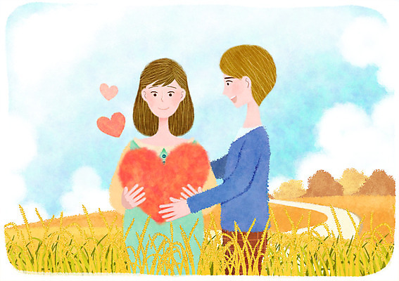 주간 PSD 부부 여자 남자 행복 일러스트 성인 야외 두명 임산부 임신 벼 하트 설레임 국내일러스트 자연요소 모양 커플 감정 곡류 사람 파일형식