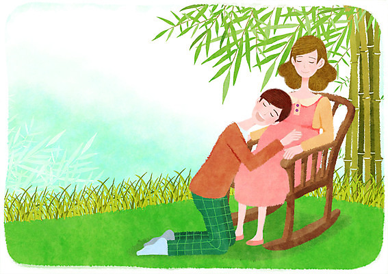 주간 PSD 부부 여자 남자 행복 일러스트 성인 야외 두명 임산부 임신 풀잎 흔들의자 설레임 태동 국내일러스트 자연요소 커플 감정 잎 의자 사람 풀_식물 파일형식