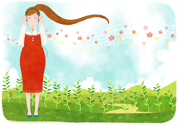 주간 PSD 여자 꽃 음표 일러스트 자연 한명 성인 야외 임산부 임신 음악감상 태교음악 국내일러스트 자연요소 식물 1 기호 음악 사람 감상 생태계 태교 파일형식