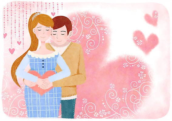 PSD 부부 여자 남자 행복 일러스트 사랑 성인 두명 임산부 임신 하트 백허그 설레임 국내일러스트 모양 커플 감정 포옹 사람 파일형식