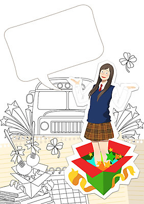 PSD 학생 여자 교육 교복 포크 말풍선 일러스트 청소년 프레임 한명 책 상자 희망 수능 달력 자신감 네잎클로버 열정 찹쌀떡 별모형 셔틀버스 프레임일러스트 국내일러스트 식물 1 식기 옷 감정 별 버스 떡 사람 모형 시험 클로버 파일형식