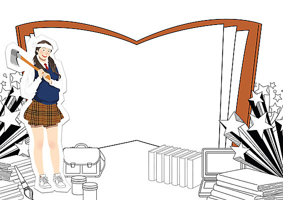 PSD 학생 여자 교육 교복 가방 일러스트 청소년 프레임 한명 책 노트북 희망 수능 붓 자신감 열정 도끼 별모형 프레임일러스트 국내일러스트 1 잡화 옷 감정 별 사람 전자제품 모형 시험 파일형식