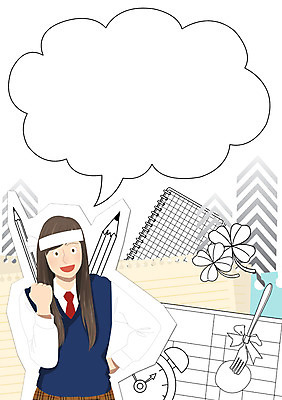 PSD 학생 여자 교육 교복 포크 말풍선 일러스트 청소년 프레임 한명 연필 파이팅 희망 수능 자명종 자신감 네잎클로버 열정 찹쌀떡 프레임일러스트 국내일러스트 식물 1 식기 옷 감정 시계 모션 학용품 떡 사람 필기구 시험 알람 클로버 파일형식