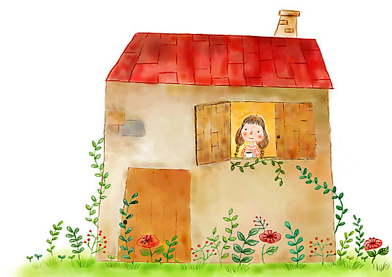 PSD 여자 꽃 여유 커피 어린이 일러스트 창문 상상 주택 상상일러스트 한명 소녀 판타지 문 풀잎 커피잔 국내일러스트 식물 1 감정 음료 잎 잔 사람 건물 풀_식물 파일형식