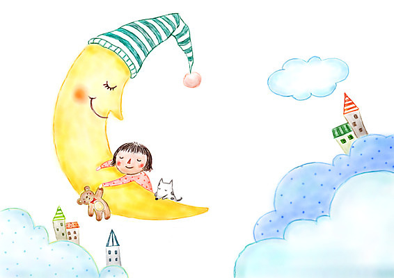 PSD 구름 여자 여유 어린이 일러스트 상상 주택 상상일러스트 한명 소녀 판타지 마을 곰인형 꿈 달 강아지 담기 국내일러스트 자연요소 1 감정 인형 모션 사람 건물 반려동물 개 파일형식