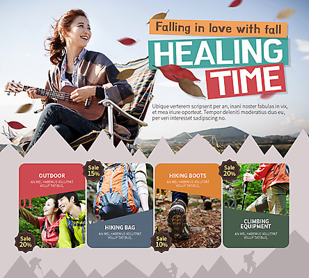 PSD 템플릿 여자 남자 웹템플릿 낙엽 배낭 산 이벤트페이지 이벤트 여러명 성인 등산 한국인 가을 우쿨렐레 등산용품 야외의자 이미지템플릿 계절 다수 잎 의자 가방 현악기 사람 동양인 트래킹 레포츠용품 페이지 파일형식