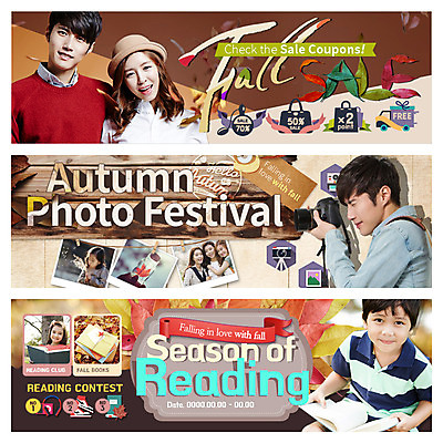 PSD 외국인 템플릿 배너 여자 남자 어린이 웹템플릿 낙엽 여러명 성인 책 독서 세일 카메라 한국인 가을 기념사진 웹배너 이미지템플릿 계절 다수 잎 사람 동양인 인종 전자제품 파일형식
